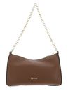 FURLA Primula Mini Crossbody Double Strap Cognac + Metal Taupe