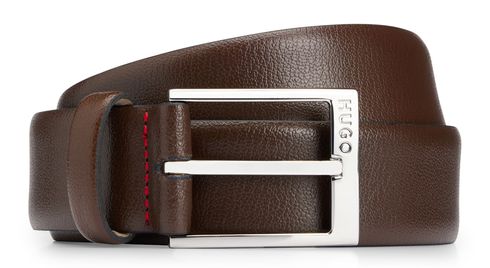 HUGO Gellot Sz35 Leather Belt W95 Dark Brown