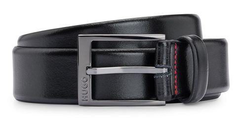 HUGO Garney Sz35 Leather Belt W100 Black