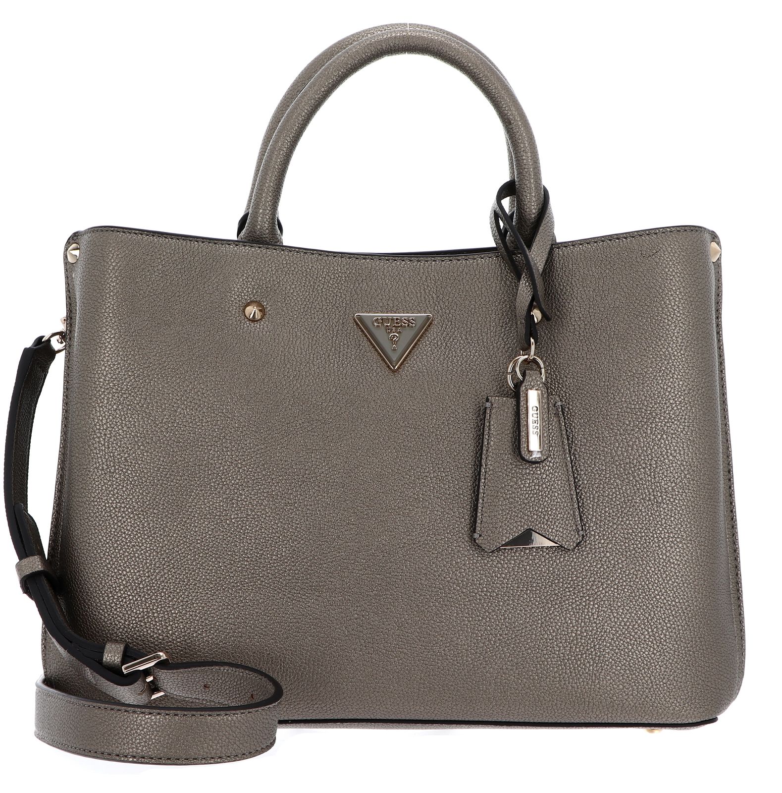 GUESS Handtasche Meridian Girlfriend Satchel Pewter Modeherz GUESS Handtasche Meridian Girlfriend Satchel Pewter Modeherz