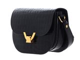 COCCINELLE Dew Crossbody Shiny Soft Croco Print Leather Noir COCCINELLE Dew Crossbody Shiny Soft Croco Print Leather Noir