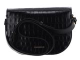 COCCINELLE Dew Crossbody Shiny Soft Croco Print Leather Noir COCCINELLE Dew Crossbody Shiny Soft Croco Print Leather Noir