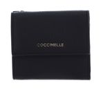 COCCINELLE Metallic Soft Wallet Grained Leather Noir COCCINELLE Metallic Soft Wallet Grained Leather Noir