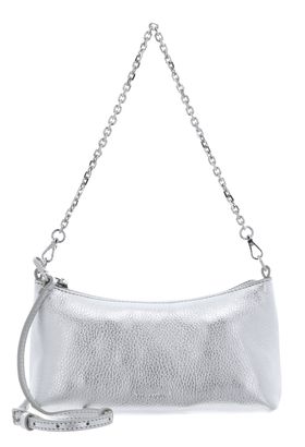 COCCINELLE Aura Mini Bag Grained Leather Silver