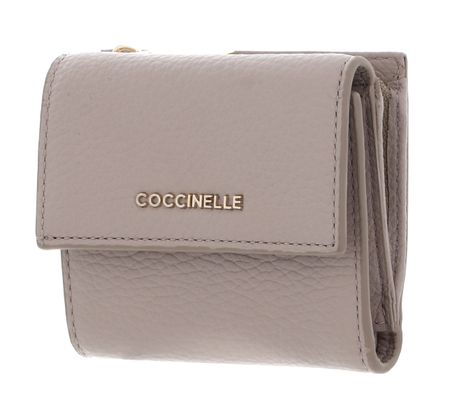 COCCINELLE Metallic Soft Wallet Grained Leather Powder Pink