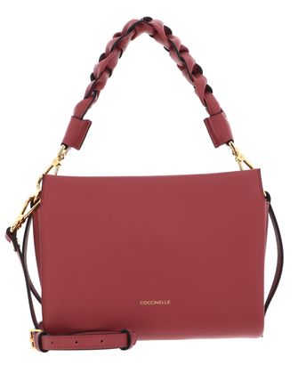 COCCINELLE Boheme Grana Double Crossbody Double Grainy Leather Pot / Powder Pink