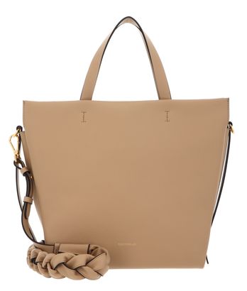 COCCINELLE Boheme Grana Double Handbag Double Grainy Leather Fre. Beige / Sunri
