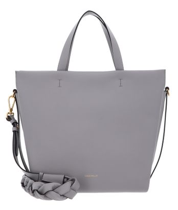 COCCINELLE Boheme Grana Double Handbag Double Grainy Leather Light Grey / Noir