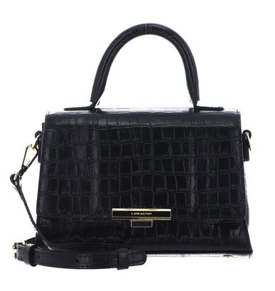 LANCASTER Exotic Trinity Handbag S Noir Croco