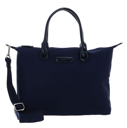 LANCASTER Basic Verni Tote Bag L Bleu Fonce