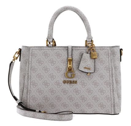 GUESS G James Logo Girlfriend Satchel Bag Dove Logo