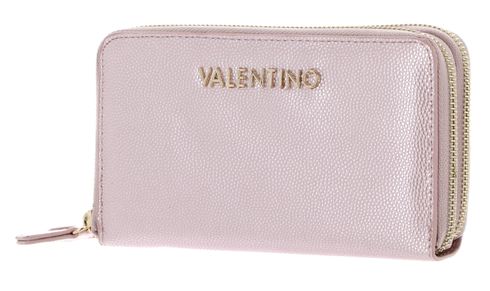 VALENTINO Divina Zip Around Wallet Rosa Metallizato