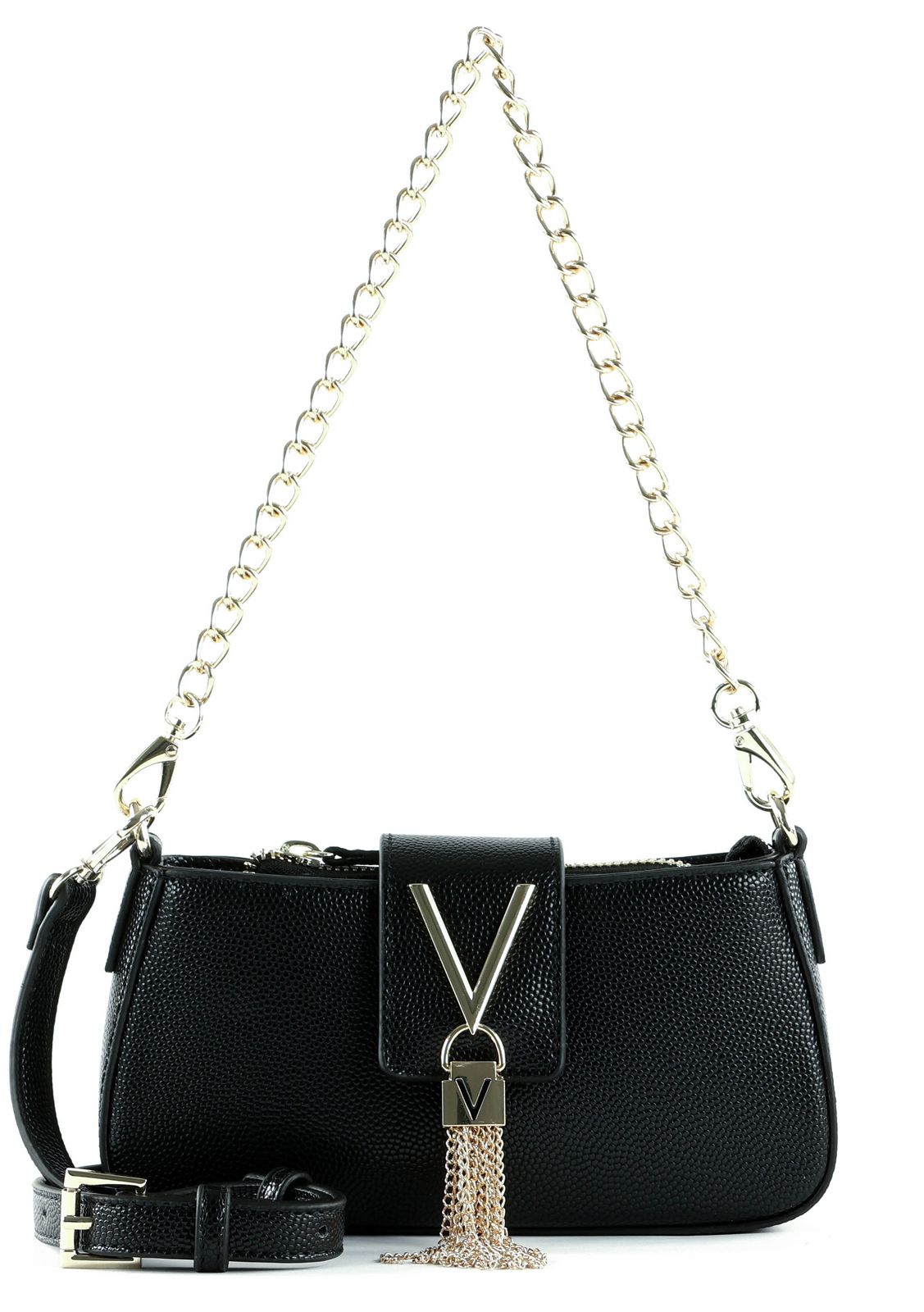 Valentino bag black and gold sale