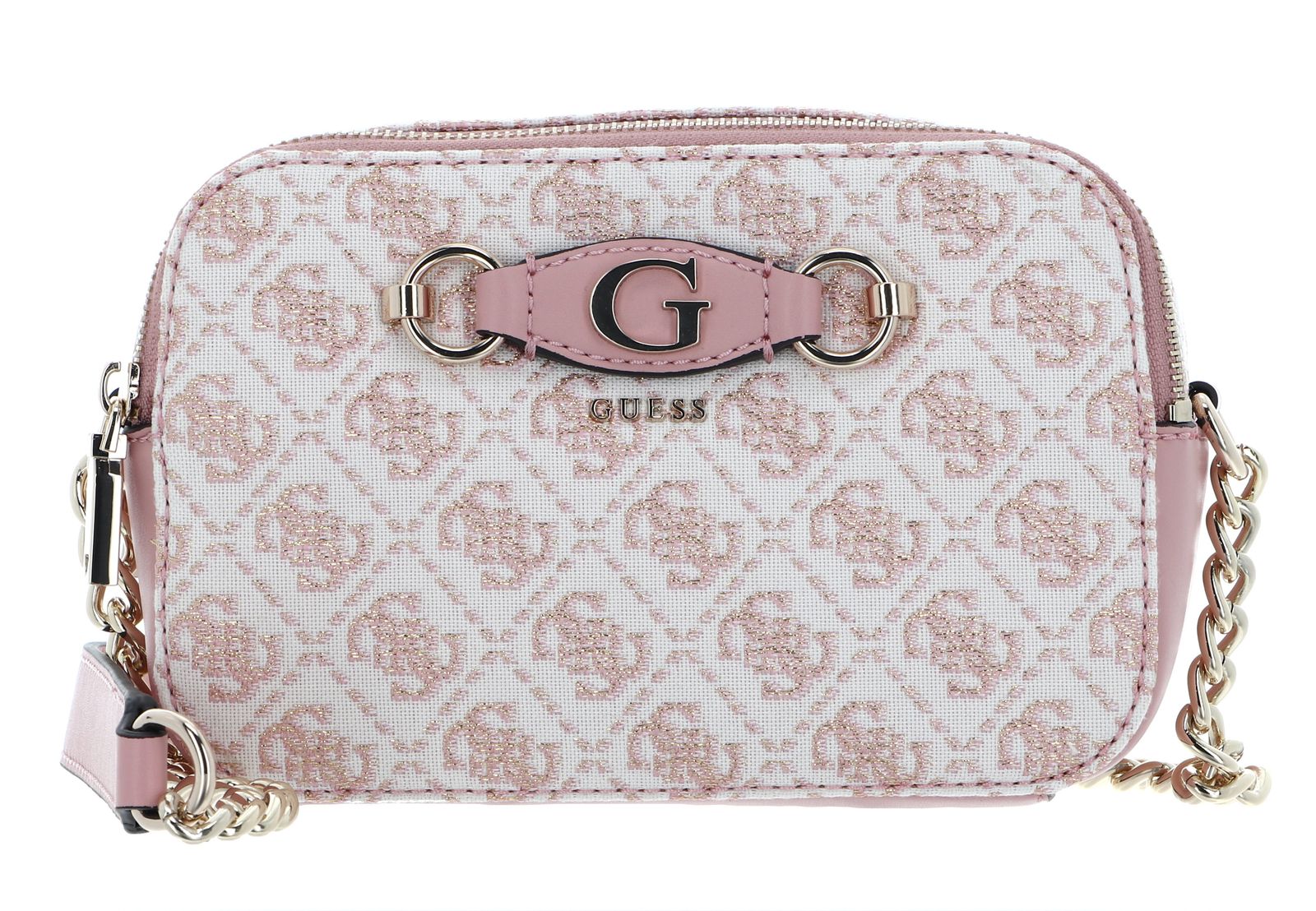 GUESS Umhängetasche Izzy Camera Bag Light Rose Logo modeherz