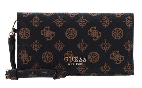 GUESS Laurel SLG Crossbody Flap Wrist Mocha Logo