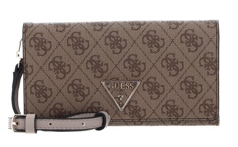 GUESS Laurel SLG Crossbody Flap Wrist Latte Logo