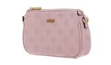 GUESS Izzy Double Pouch Crossbody Apricot Rose Logo GUESS Izzy Double Pouch Crossbody Apricot Rose Logo