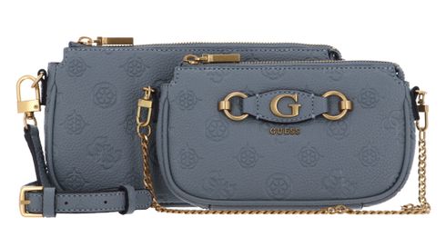 GUESS Izzy Double Pouch Crossbody Light Denim Logo