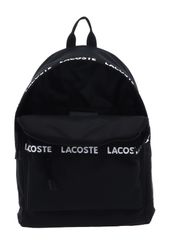 Lacoste ブラックバックパック Lacoste Black Faux-Leather Backpack Lacoste