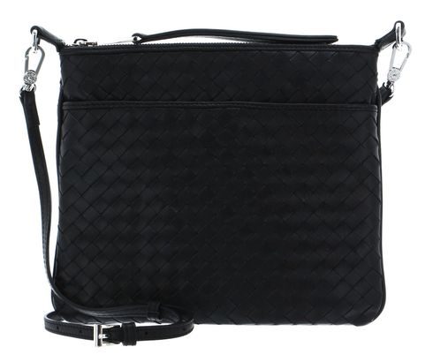 abro Leather Piuma Weaving Crossbody Bag Onefold Black / Nickel