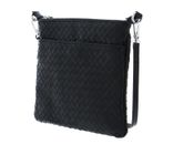 abro Leather Piuma Weaving Crossbody Bag Onefold Black / Nickel