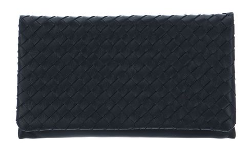 abro Leather Piuma Weaving Clutch Bag S Navy