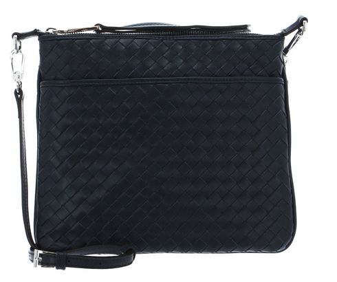 abro Leather Piuma Weaving Crossbody Bag Onefold Navy