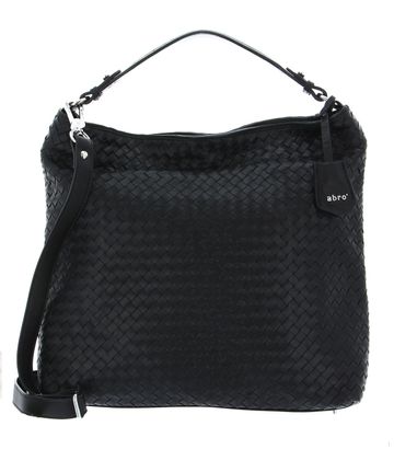 abro Leather Piuma Weaving Hobo Bag Elvi L Black / Nickel