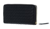 abro Leather Piuma Weaving Zip Wallet Black / Gold