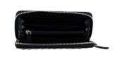 abro Leather Piuma Weaving Zip Wallet Black / Nickel