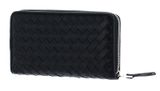 abro Leather Piuma Weaving Zip Wallet Black / Nickel
