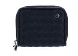 abro Leather Piuma Weaving Zip Wallet S Navy