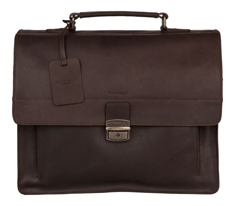 BURKELY Vintage Scott Briefcase 2-Compartments Dark Brown