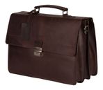BURKELY Vintage Dean Briefcase 3-Compartments Dark Brown