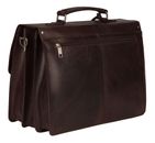 BURKELY Vintage Dean Briefcase 3-Compartments Dark Brown