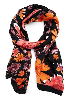 Desigual Foulard Poppy Flower Rectangle Black