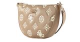 GUESS Deesa Logo Saddle Double Pouch Crossbody Taupe Logo GUESS Deesa Logo Saddle Double Pouch Crossbody Taupe Logo