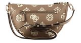 GUESS Deesa Logo Saddle Double Pouch Crossbody Taupe Logo GUESS Deesa Logo Saddle Double Pouch Crossbody Taupe Logo