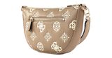 GUESS Deesa Logo Saddle Double Pouch Crossbody Taupe Logo GUESS Deesa Logo Saddle Double Pouch Crossbody Taupe Logo