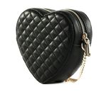 GUESS Rainee Quilt Heart Bag Black GUESS Rainee Quilt Heart Bag Black