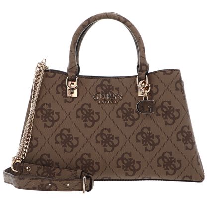 GUESS Eliette Logo Girlfirend Satchel Latte Logo