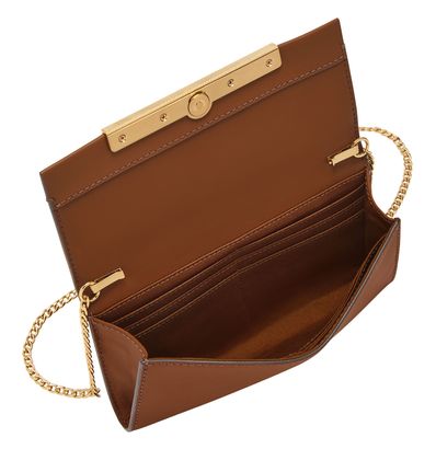 FOSSIL purse Penrose Flap Wallet Crossbody Brown | Buy bags 