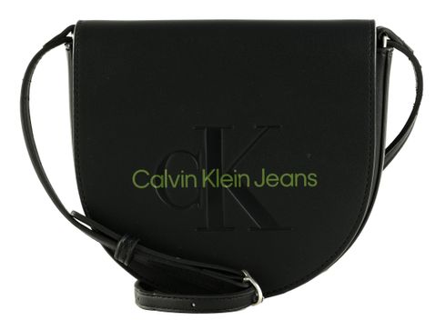 Calvin Klein Sculpted Saddle Bag Mini Black / Sharp Green