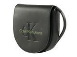 Calvin Klein Sculpted Saddle Bag Mini Black / Sharp Green
