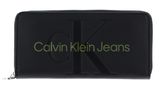 Calvin Klein Long Zip Around Wallet Black / Sharp Green Calvin Klein Long Zip Around Wallet Black / Sharp Green