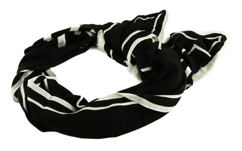 Calvin Klein Logo Jacquard Scarf 70x180 Ck Black / White