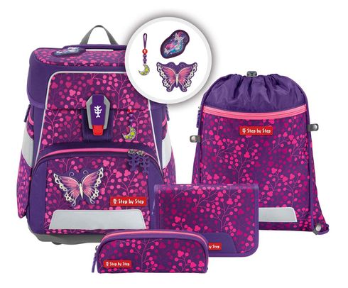 Step by Step Space Shine Schulranzen-Set 5-teilig Butterfly Night Ina