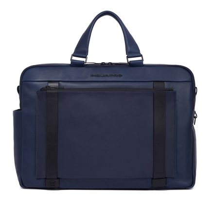 PIQUADRO David Two Compartment Computer Briefcase Blue