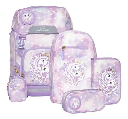 BECKMANN Classic Schoolbag Set 6-teilig 22L Unicorn Princess Purple