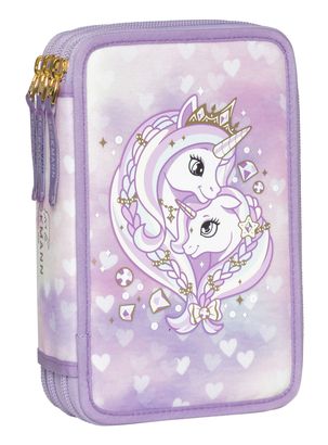 BECKMANN 3-Fold Pencil Case Unicorn Princess Purple